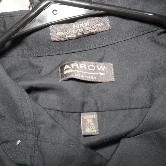 Arrow Mens Black Red Bundle (2) Button Down Regular Fit Long Sleeve Size Medium - Picture 7 of 7